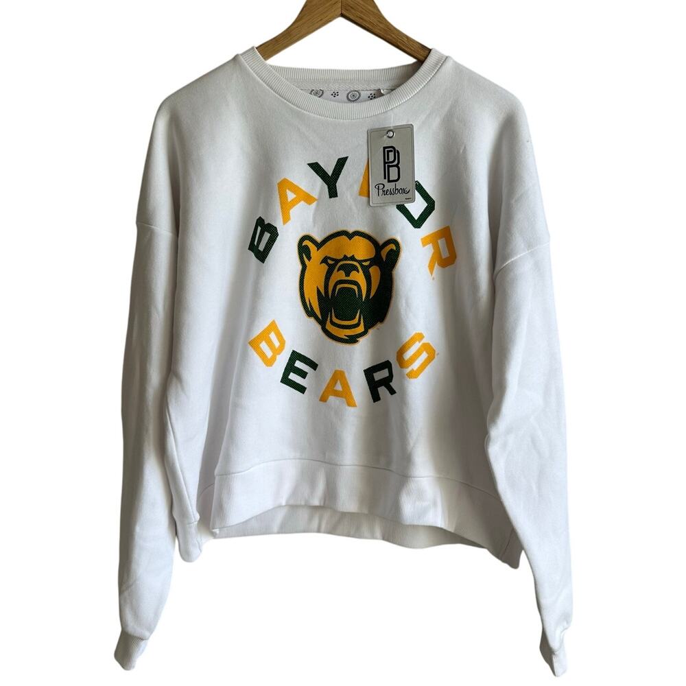Baylor Bears Pressbox Women's Crewneck Sweatshirt White Small NEW